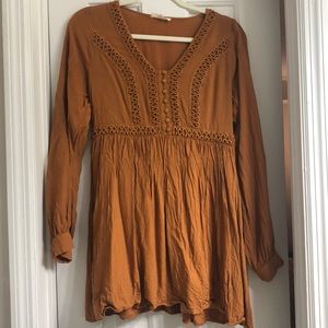 Rust Long Sleeve Dress